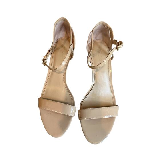 Michael Kors Heeled Sandals Ankle Strap Detail Tan Patent Leather 9 - Picture 3 of 7